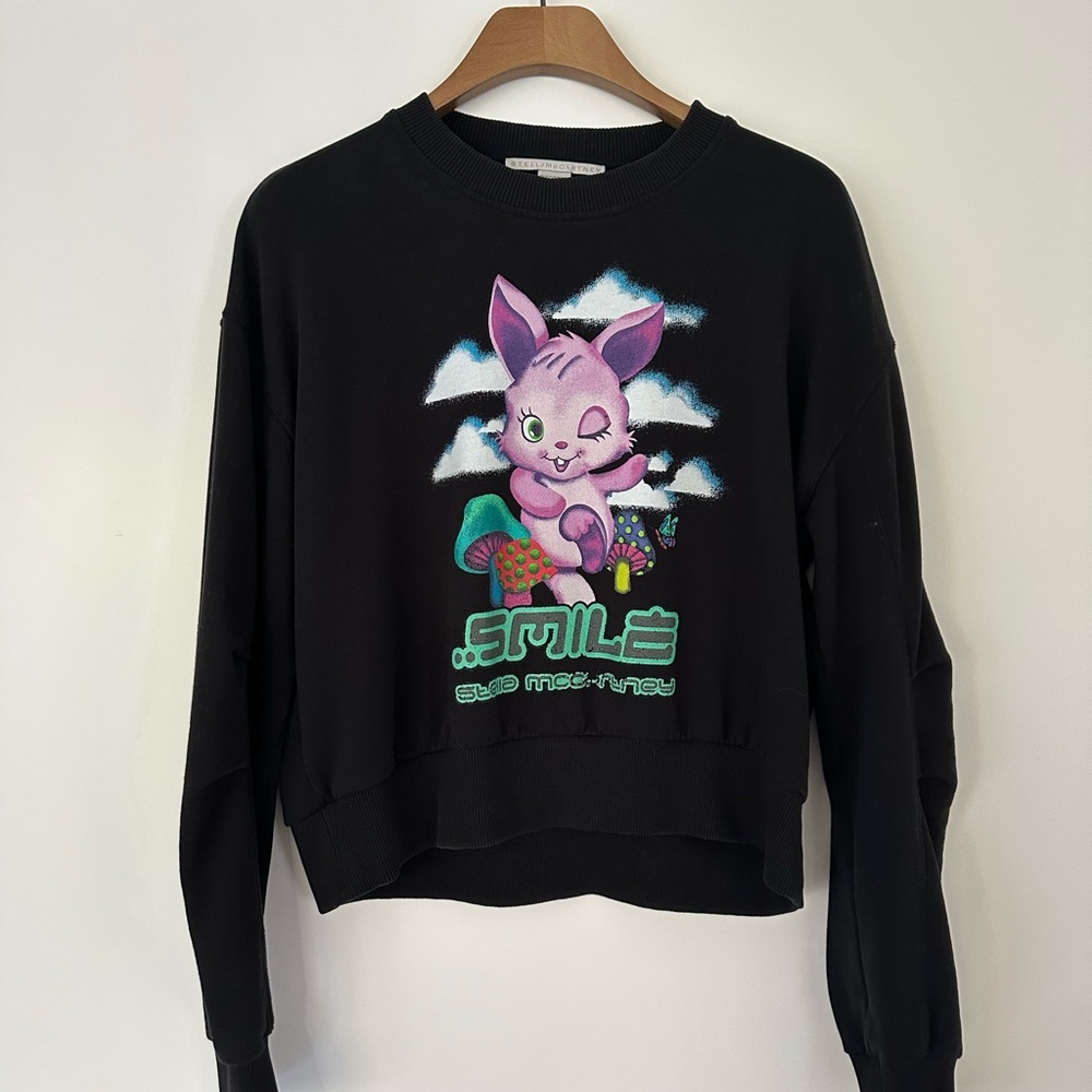 Stella McCartney Black Sweater with Pink Graphic